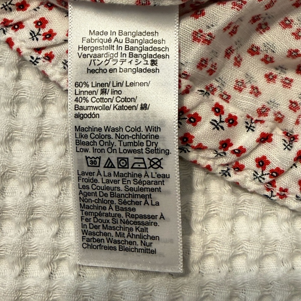 J. Crew Cotton & Linen Blend Floral Printed White Wide Leg Pants NWT L - Picture 5 of 8